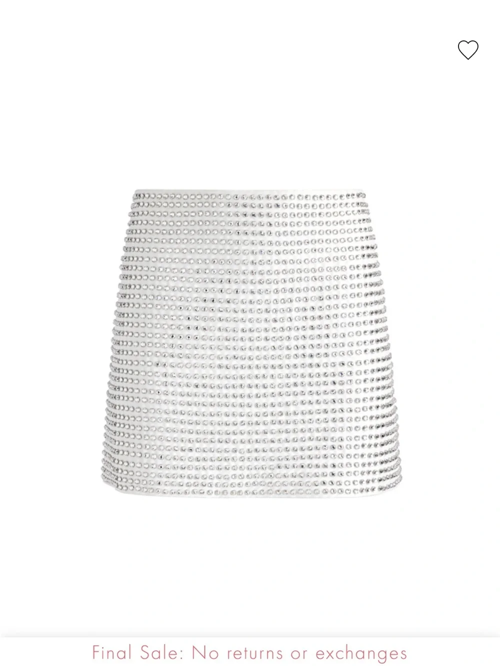 $550 Alice + Olivia Silver Studded Mini Skirt